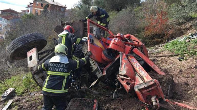 Uçuruma yuvarlanan kamyon paramparça oldu: 1 ölü