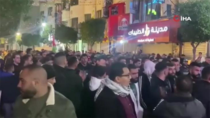 Aruri’nin öldürülmesi Ramallah’ta protesto edildi