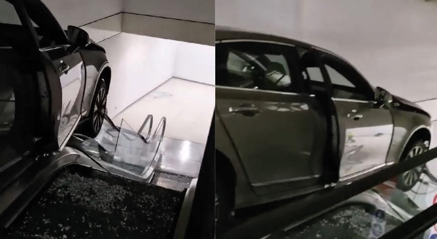 Şişli’de otomobil AVM’nin yürüyen merdivenine daldı! 3 kişi yaralandı