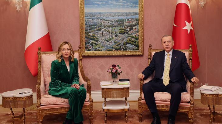 Cumhurbaşkanı Erdoğan, İtalya Başbakanı Meloni’yi kabul etti
