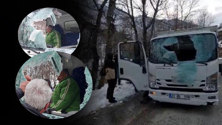 Dağdan kopan kaya can aldı! ‘Kocaman bir parça arabanın içine girmiş’