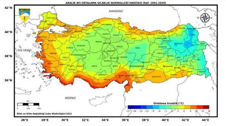 Türkiye'de hava sıcaklıklarının mevsim normallerinde sürdüğü tek il