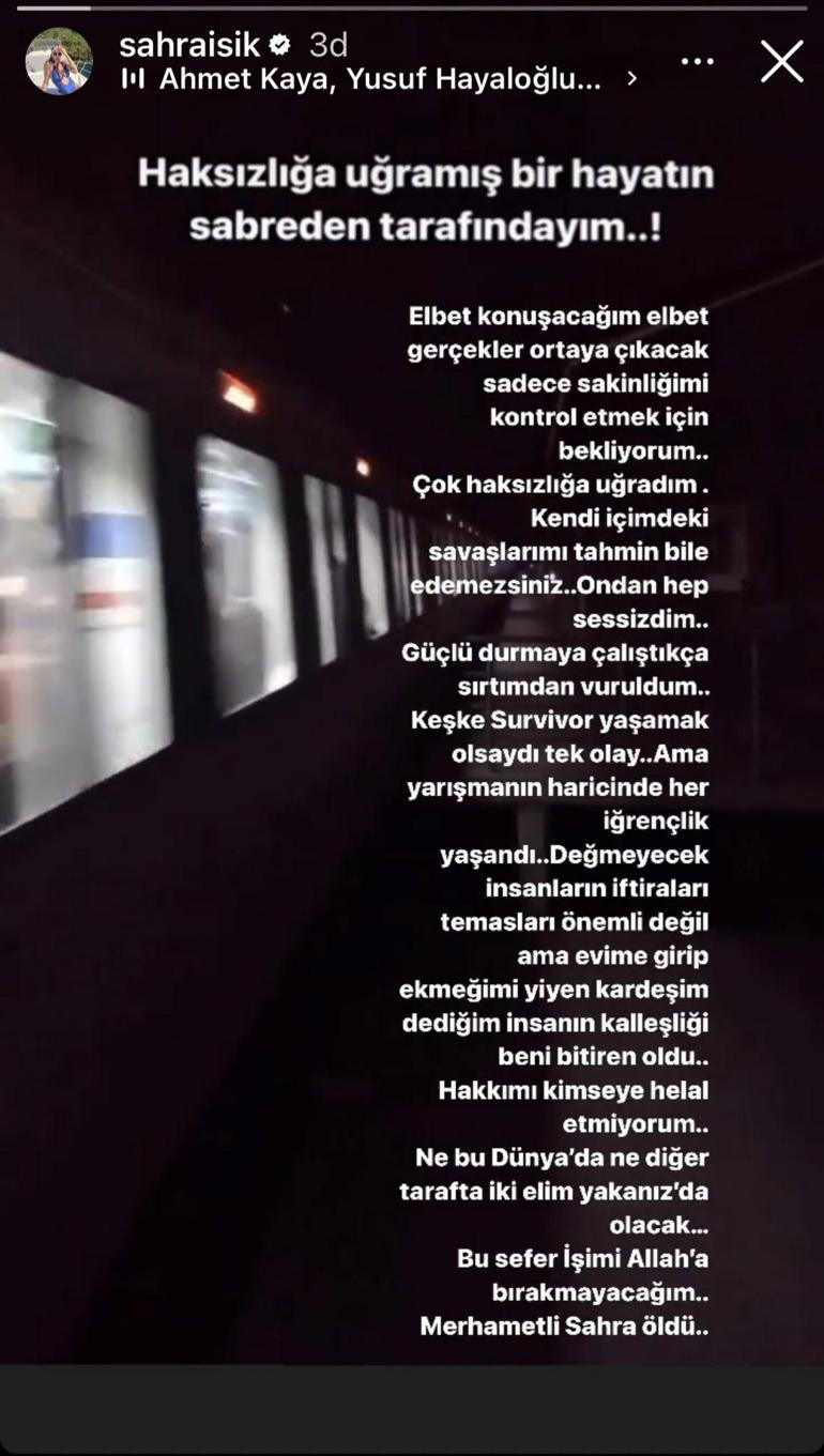 Survivor'dan apar topar dönen Sahra'dan yeni paylaşım!