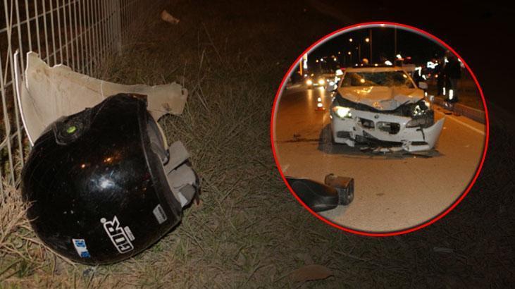 Otomobilin çarptığı motosikletteki 2 kişi ağır yaralandı