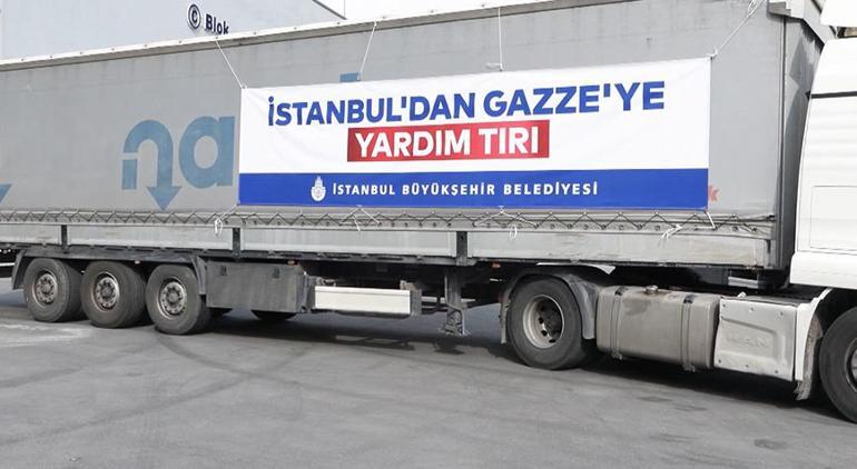 İBB Başkanı İmamoğlu Gazze'ye yardım götüren TIR'ların uğurlama törenine katıldı