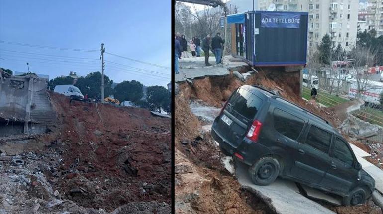 Kahramanmaraş'ta toprak kayması meydana geldi! Çok sayıda araç zarar gördü