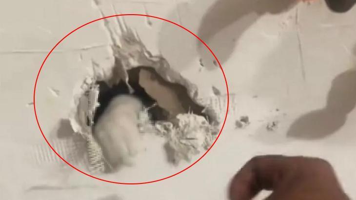 Duvarın içinden gelen seslerle irkildi, şoke edici keşif!