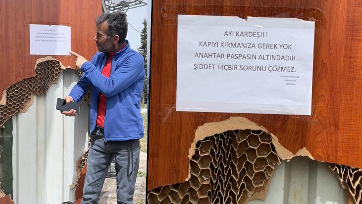 Yer: Artvin! Ayıya not bıraktı: Anahtar paspasın altında