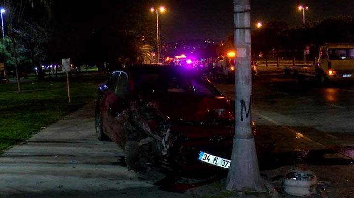 Kartal Sahilyolu'nda 3 aracın yarışı kazaya neden oldu