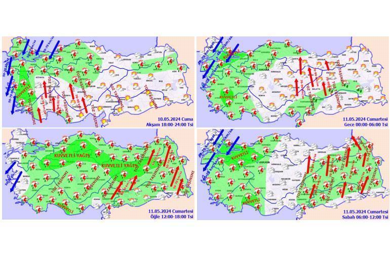 Meteoroloji yeni hava durumu haritasını yayımladı! Bu gece ve yarın için uyarı geldi